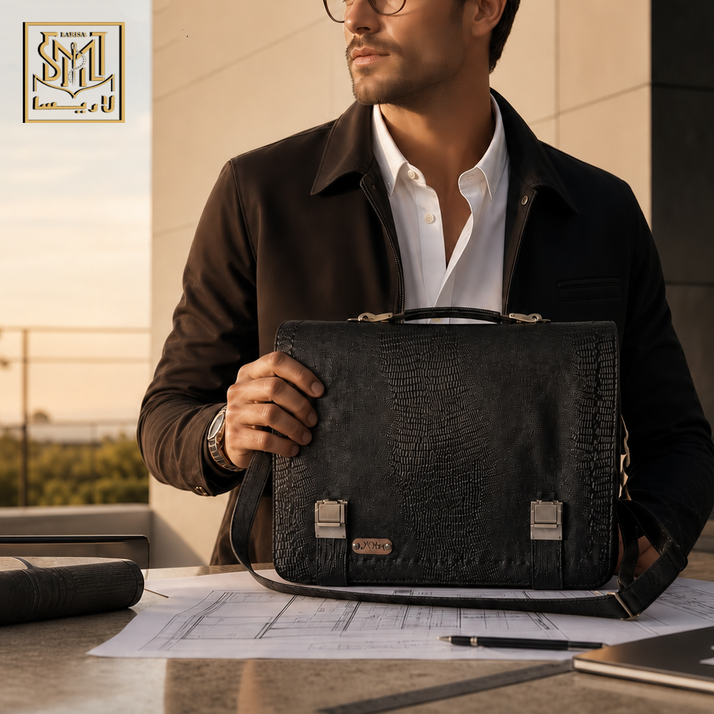 کیف چرم طبیعی دیپلمات اداری و دانشجویی ((مدل واساریا))